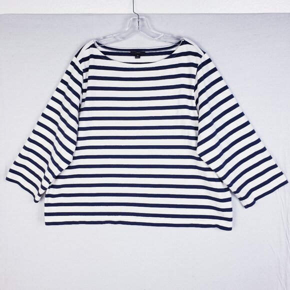 J Crew Classic Mariner Boatneck T-shirt in Stripe BF359 size 3X Nautical Preppy - Picture 2 of 16